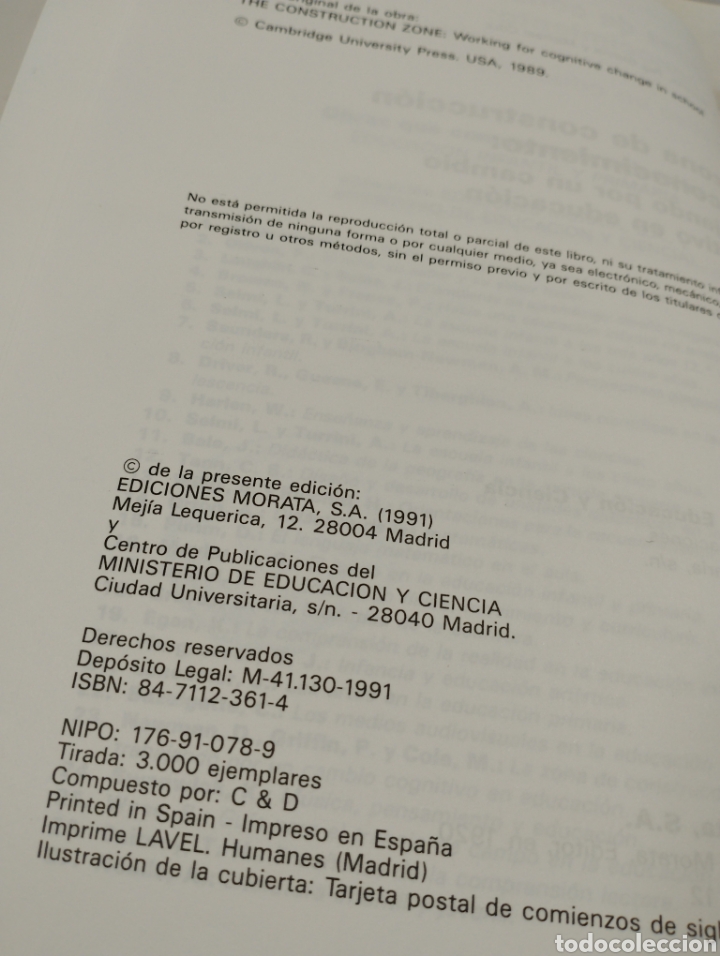 Libros de segunda mano: La zona de construcci&oacute;n del conocimiento. Ediciones Morata. - Foto 5