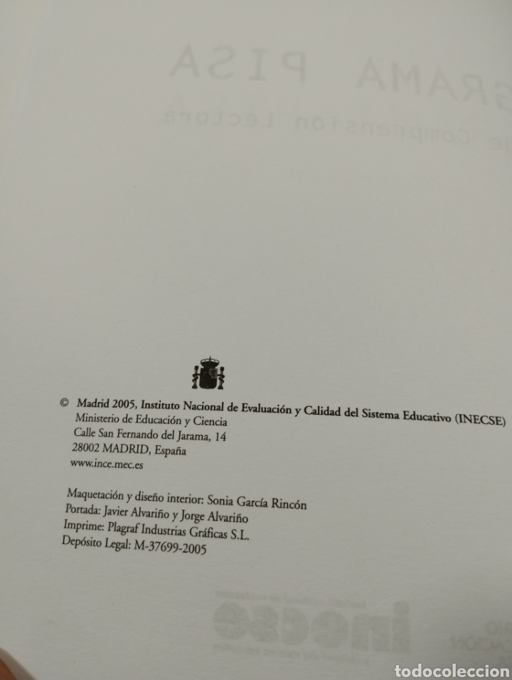 Libros de segunda mano: Programa PISA. Pruebas de comprension lectora. Inecse - Foto 4