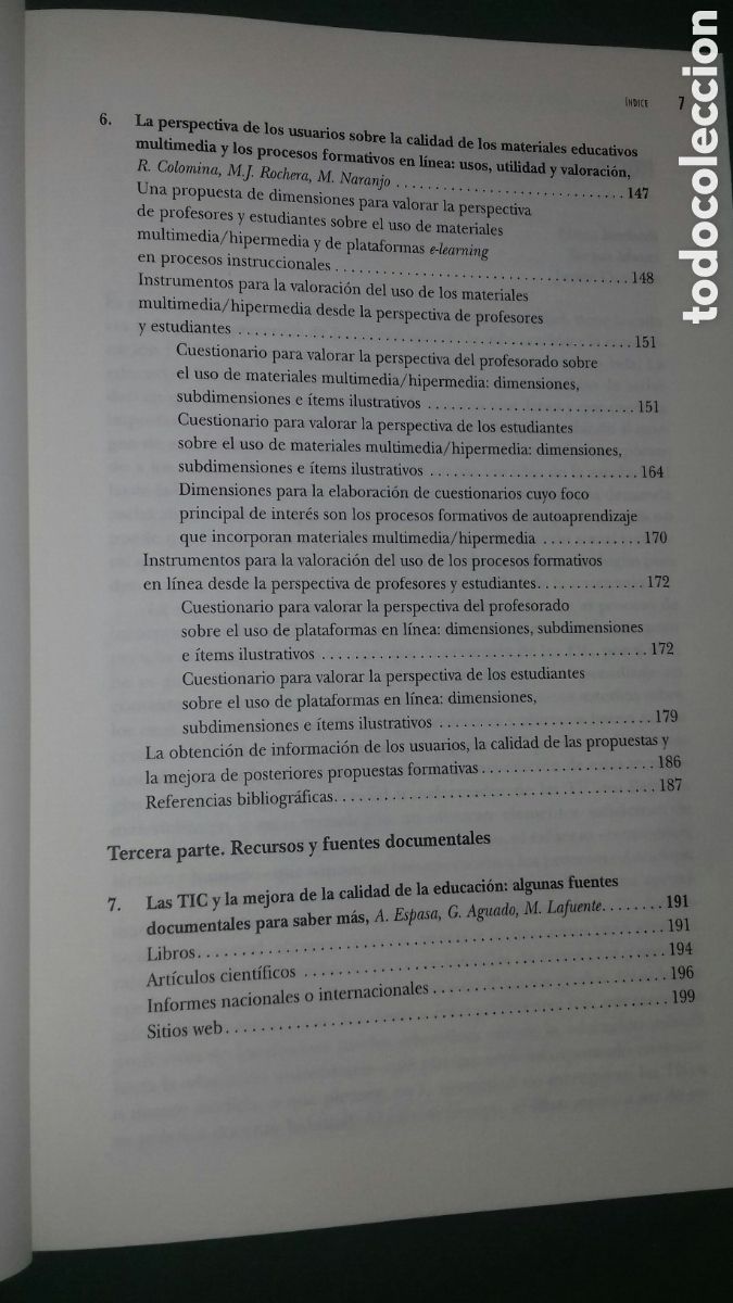 Libros de segunda mano: COMO VALORAR LA CALIDAD DE LA ENSE&Ntilde;ANZA BASADA EN LAS TIC. VV.AA. ED.GRAO, 2008 - Foto 7