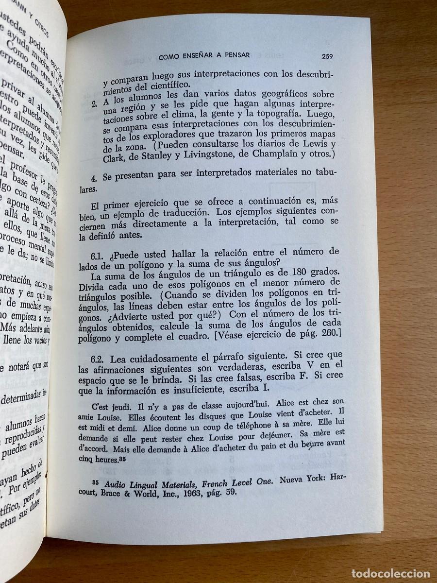 Libros de segunda mano: Como ense&ntilde;ar a pensar, de L. E. Raths - Foto 3