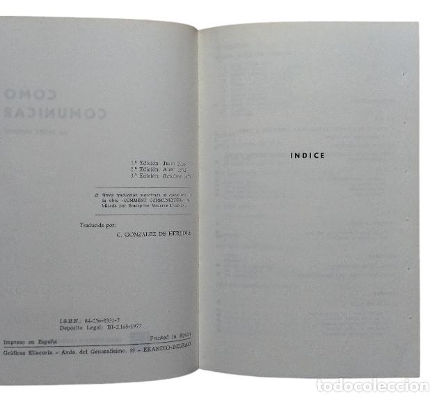 Libros de segunda mano: C&Oacute;MO COMUNICAR / ANDRE CONQUET. BUEN ESTADO. - Foto 2