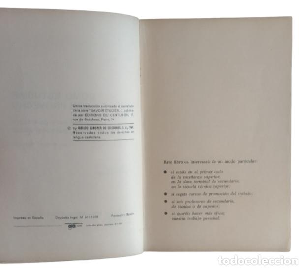 Libros de segunda mano: C&Oacute;MO ESTUDIAR CON PROVECHO / ROBERT BOSQUET. 1970 - Foto 3