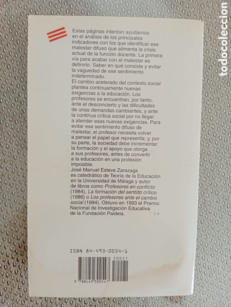 Libros de segunda mano: EL MALESTAR DOCENTE / JOS&Eacute; M. ESTEVE - Foto 3