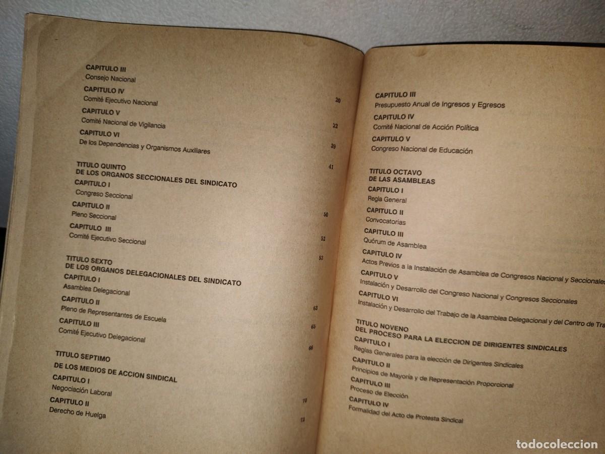 Libros de segunda mano: 76- SNTE. ESTATUTOS - 1992 - Foto 6
