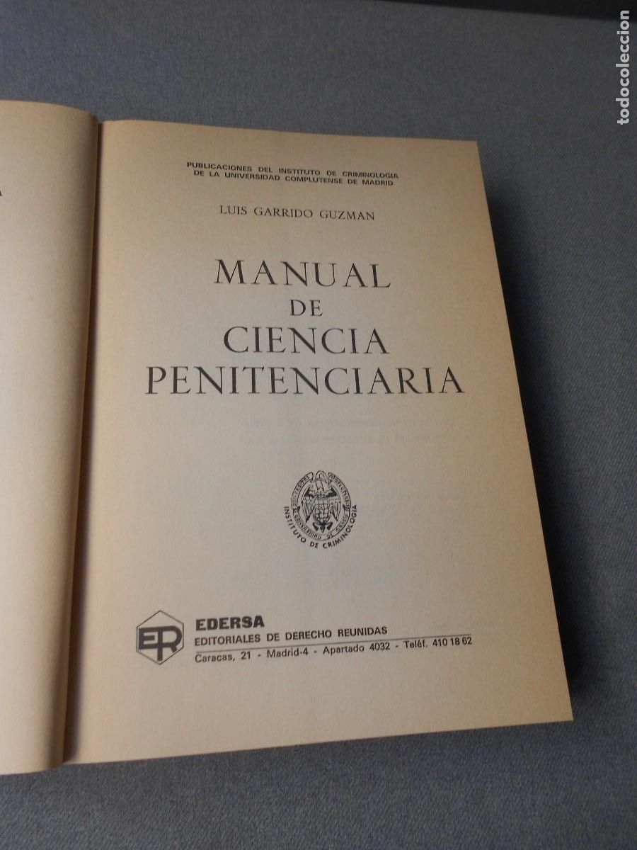 Libros de segunda mano: MANUAL DE CIENCIA PENITENCIARIA - Foto 2