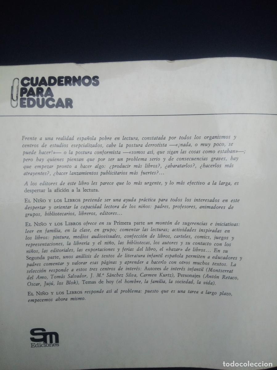 Libros de segunda mano: Libro El ni&ntilde;o y los libros como despertar una aficion Ediciones SM - Foto 4