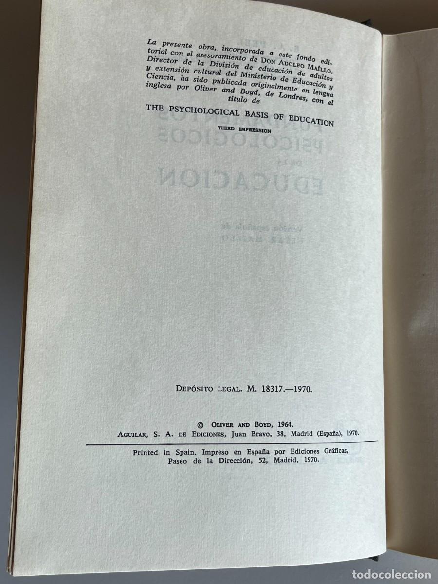 Libros de segunda mano: FUNDAMENTOS PSICOLOGICOS DE LA EDUCACION- E.A. PEEL - Foto 3