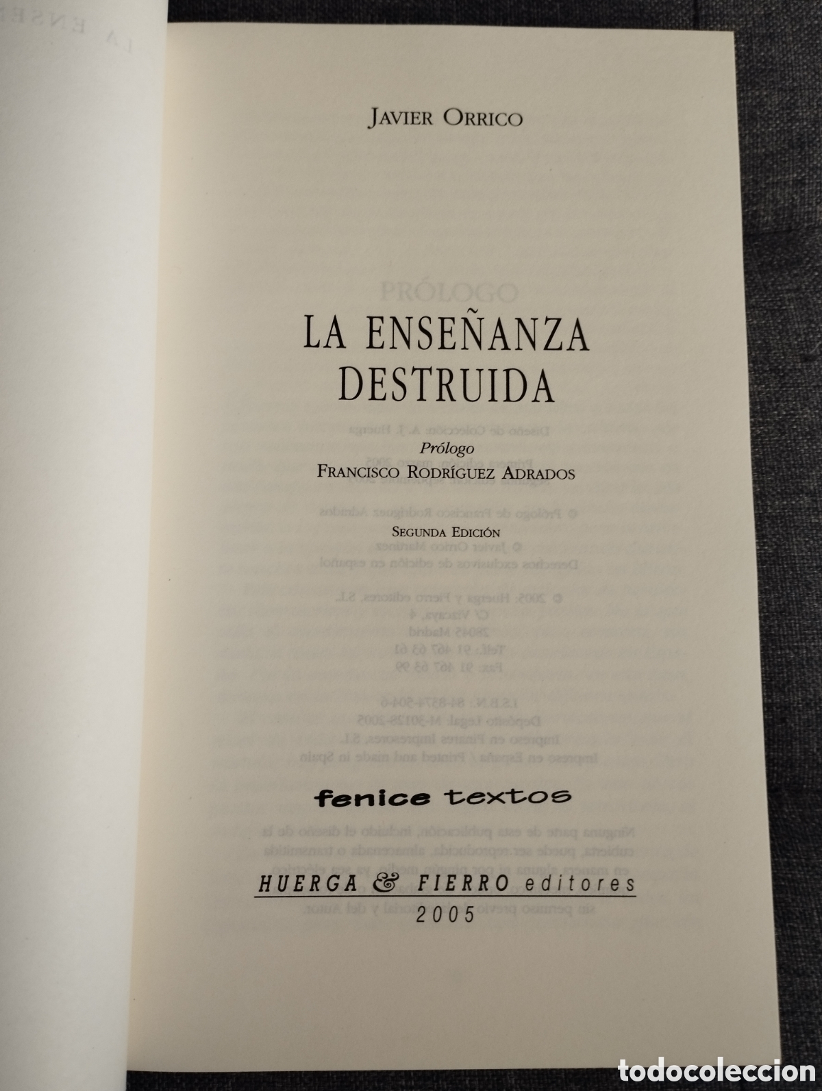 Libros de segunda mano: LA ENSE&Ntilde;ANZA DESTRUIDA (JAVIER ORRICO) - Foto 2