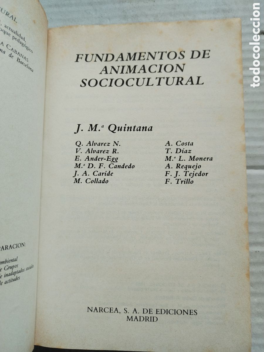 Libros de segunda mano: FUNDAMENTOS DE ANIMACI&Oacute;N SOCIAL - Foto 3