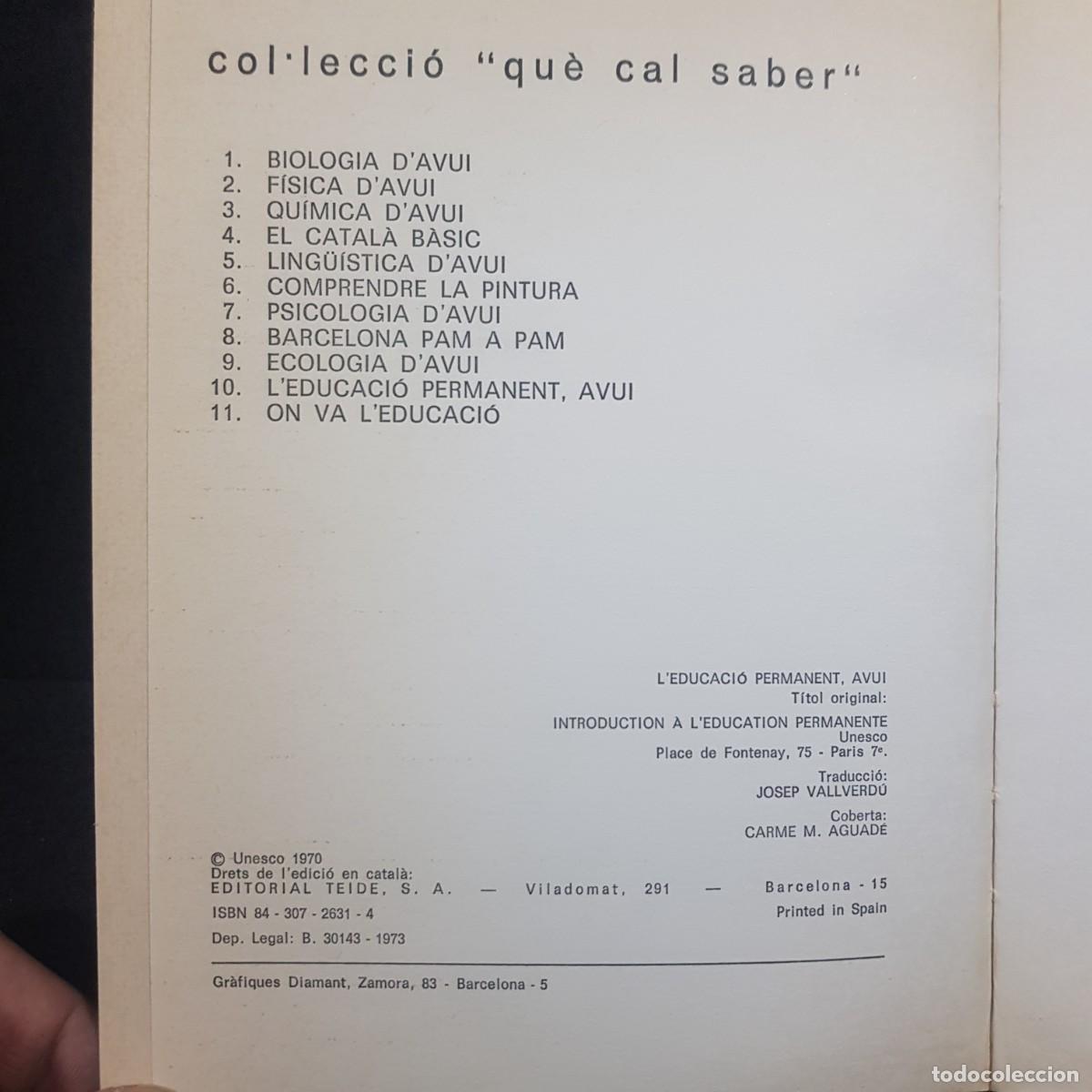 Libros de segunda mano: LEDUCACI&Oacute; PERMANENT, AVUI - LENDRAND - QU&Egrave; CAL SABER / 284 - Foto 4