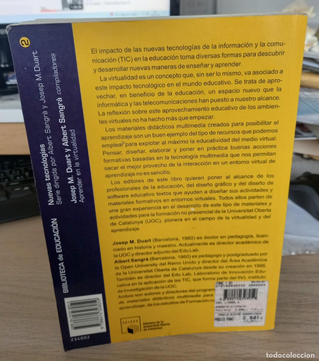 Libros de segunda mano: APRENDER EN LA VIRTUALIDAD - DUART / SANGR&Aacute; (COMP.) - Foto 2