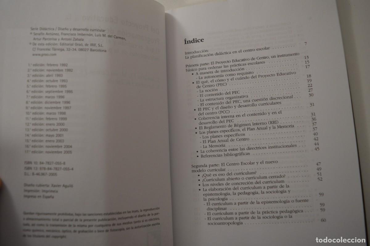Libros de segunda mano: DEL PROYECTO EDUCATIVO A LA PROGRAMACI&Oacute;N DE AULA GRA&Oacute; EL CENTRO ESCOLAR PEC EDUCACI&Oacute;N SECUNDARIA - Foto 3