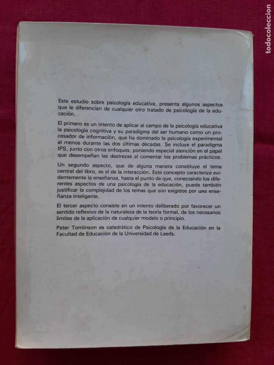 Libros de segunda mano: Psicolog&iacute;a educativa - Tomlinson, Peter - Foto 2