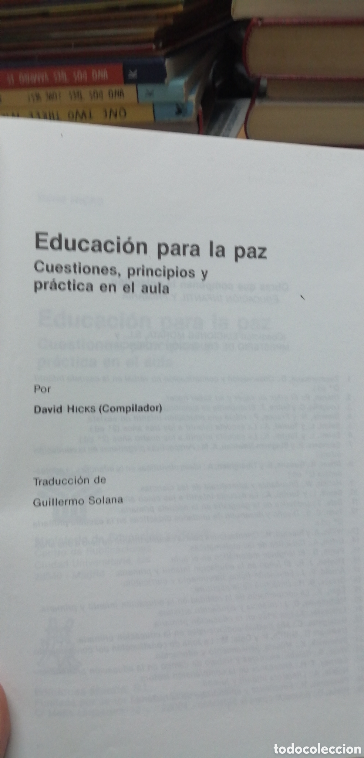 Libros de segunda mano: Educaci&oacute;n para la paz D. Hicks Ediciones Morata - Foto 4