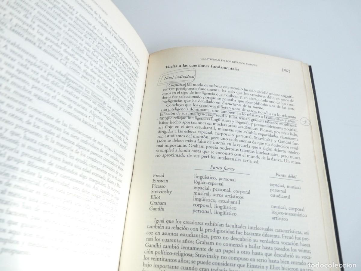 Libros de segunda mano: Mentes Creativas Una anatom&iacute;a de la creatividad Howard Gardner - Foto 2