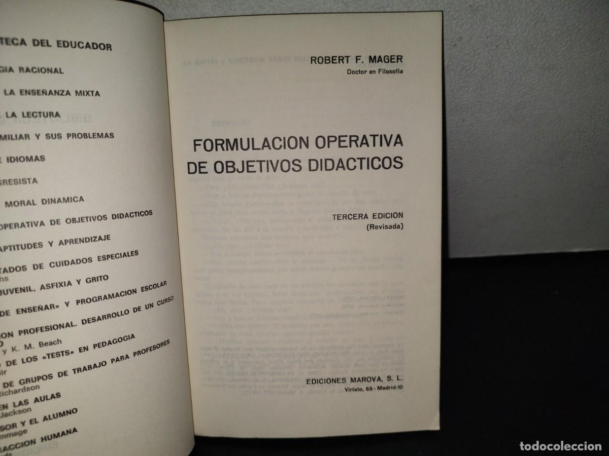 Libros de segunda mano: 116- FORMULACI&Oacute;N OPERATIVA DE OBJETIVOS DID&Aacute;CTICOS - ROBERT E. MAGER 1977 - Foto 3