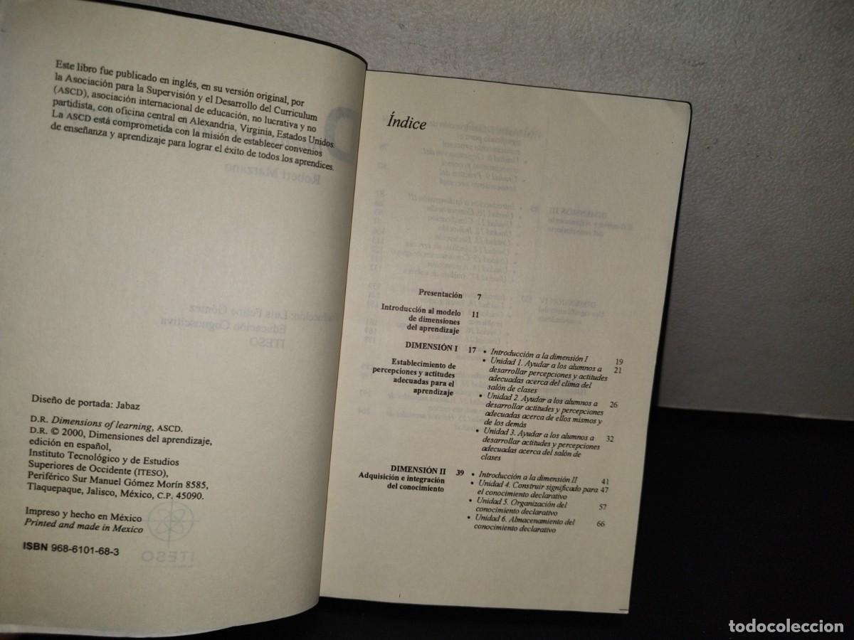 Libros de segunda mano: 140- DIMENSIONES DEL APRENDIZAJE - ROBERT MARZANO - ITESO - 2000 - Foto 5