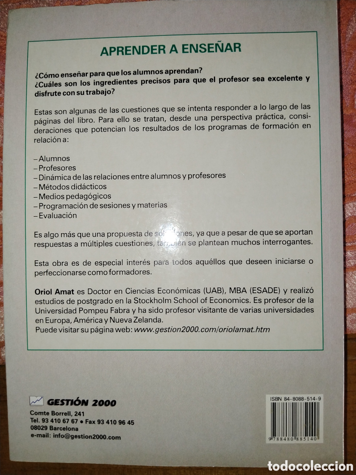 Libros de segunda mano: Aprender a ense&ntilde;ar. Oriol Amat. - Foto 2
