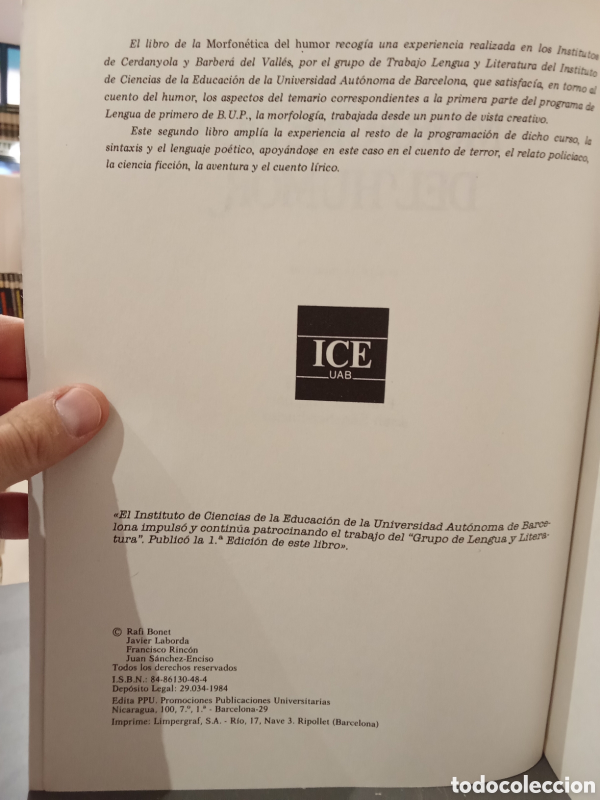 Libros de segunda mano: Morfonetica del humor - PPU - Foto 4