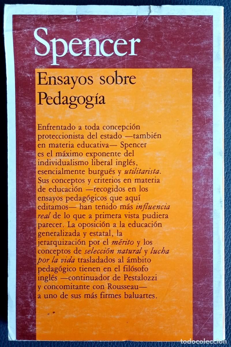 Libros de segunda mano: Herbert Spencer . Ensayos sobre pedagog&iacute;a - Foto 2