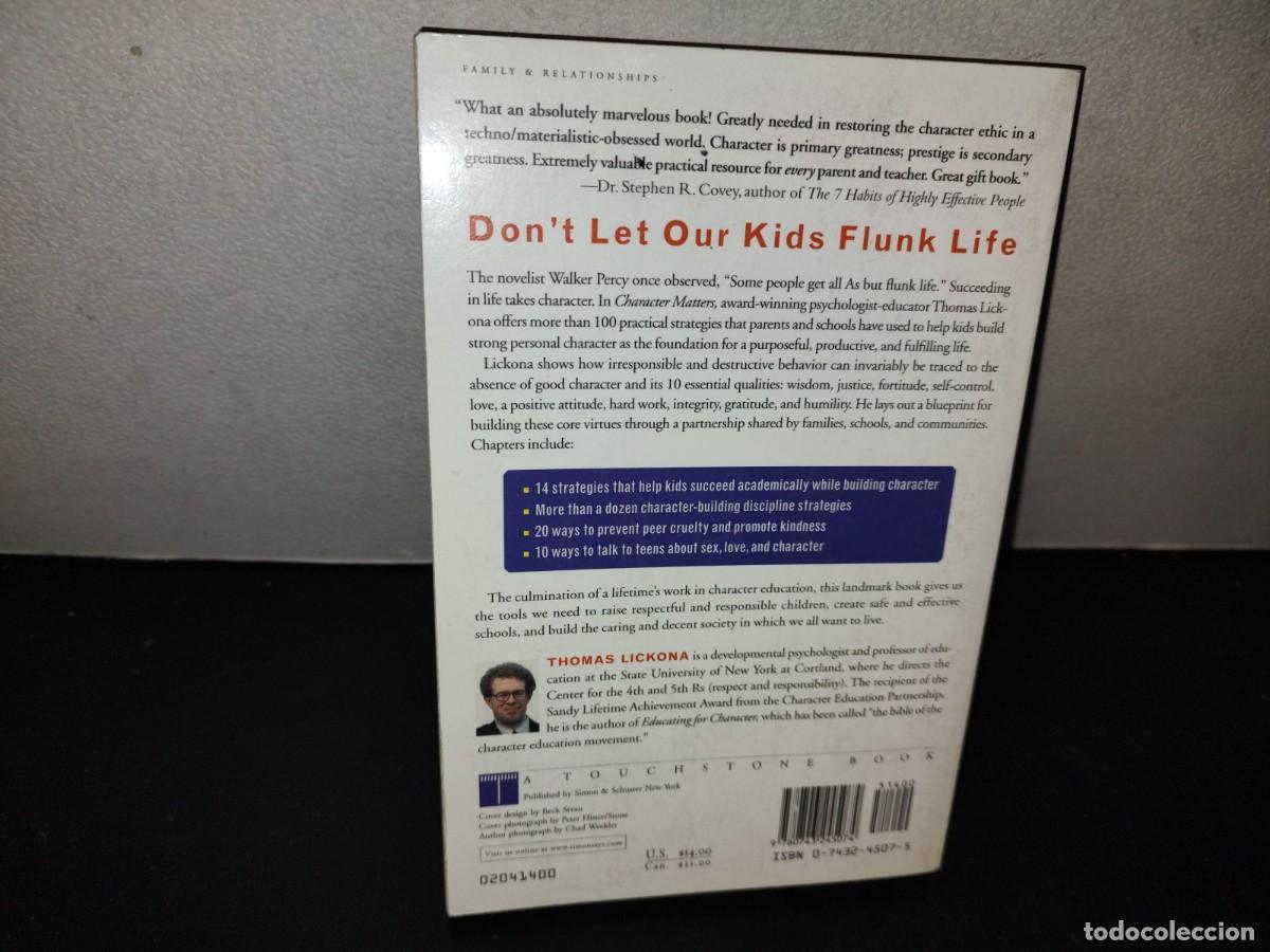 Libros de segunda mano: 207- Character Matters. How To Help Our Children Develop Good Judgment... - Thomas Lickona - Foto 3