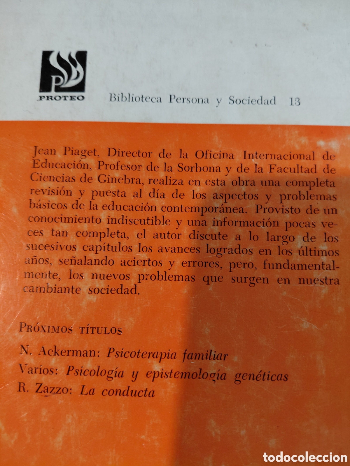 Libros de segunda mano: Jean Piaget. Educaci&oacute;n e instrucci&oacute;n - Foto 2