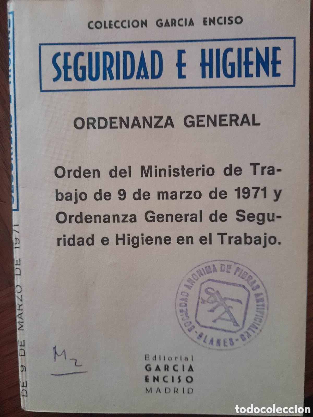Libros de segunda mano: Seguridad e higiene 1971
