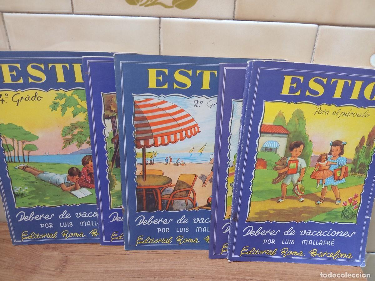 Libros de segunda mano: ESTIO - DEBERES DE VACACIONES - PARA EL PARVULO Y DEL 1 AL 4 GRADO - SEIS CUADERNOS - ED. ROMA