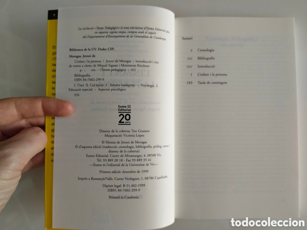 Libros de segunda mano: Jeroni de Moragas - Linfant i la persona - Foto 3