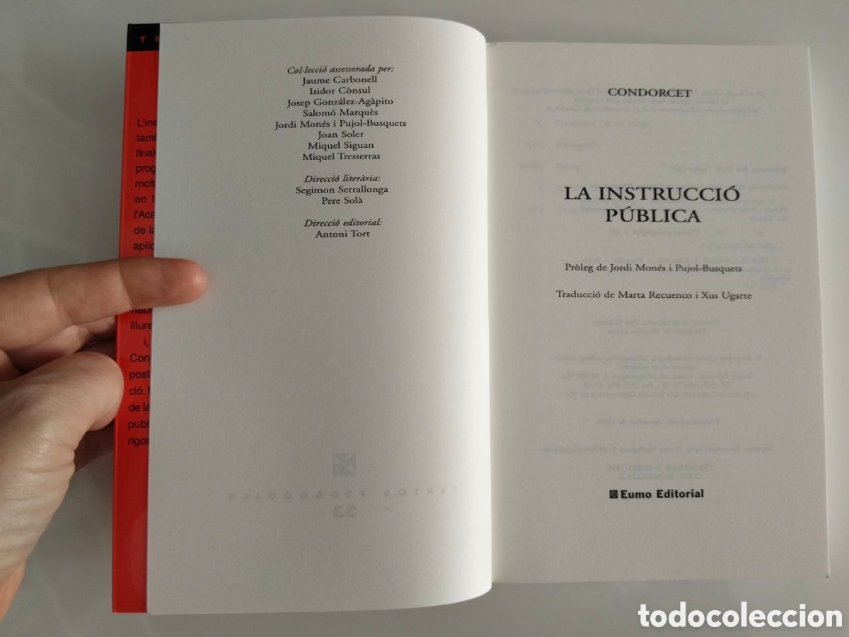 Libros de segunda mano: Condorcet - La instrucci&oacute; p&uacute;blica - Foto 3