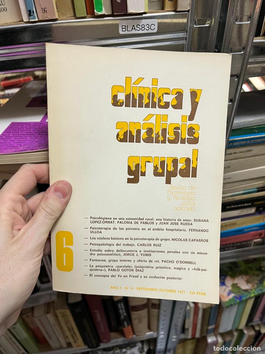 Libros de segunda mano: BLAS83C &ndash; Cl&iacute;nica y An&aacute;lisis Grupal, n&ordm; 6 &ndash; A&ntilde;o 2, septiembre/octubre 1977. Revista de psicoterapia