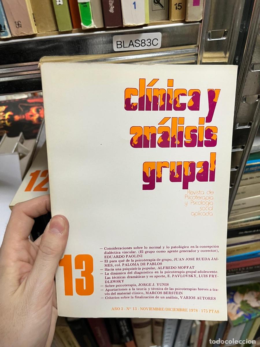 Libros de segunda mano: BLAS83C &ndash; Cl&iacute;nica y An&aacute;lisis Grupal, n&ordm; 13 &ndash; A&ntilde;o 3, noviembre/diciembre 1978. Revista de psicoterapi