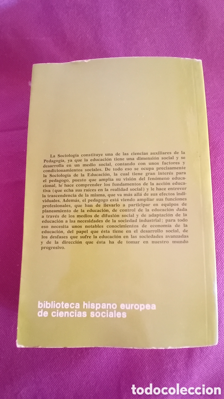 Libros de segunda mano: LIBRO SOCIOLOG&Iacute;A DE LA EDUCACI&Oacute;N - Foto 2