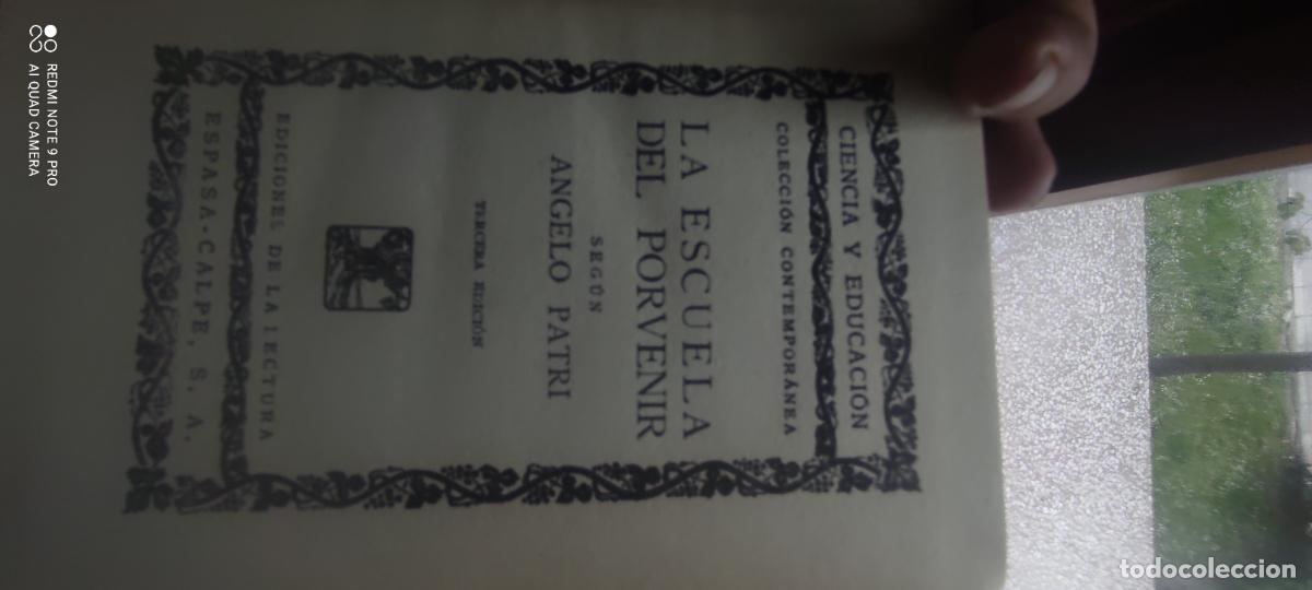 Libros de segunda mano: ANGRLO PATRI - LA ESCUELA DEL PORVENIR - 1924