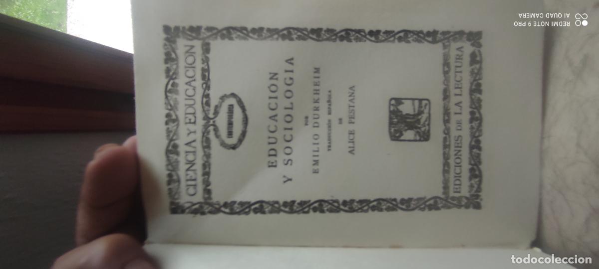 Libros de segunda mano: &Eacute;mile Durkheim - Educaci&oacute;n y sociolog&iacute;a