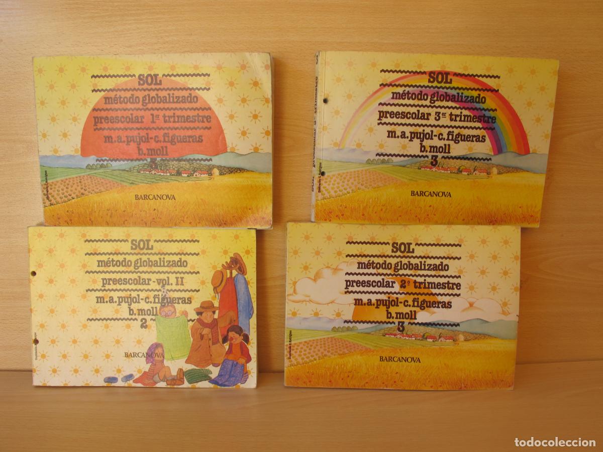 Libros de segunda mano: SOL - M&Eacute;TODO GLOBALIZADO DE PREESCOLAR , COMPLETO - 1&ordm;, 2&ordm;, Y 3&ordm; TRIMESTRES -4 BLOQUIES DE FICHAS.