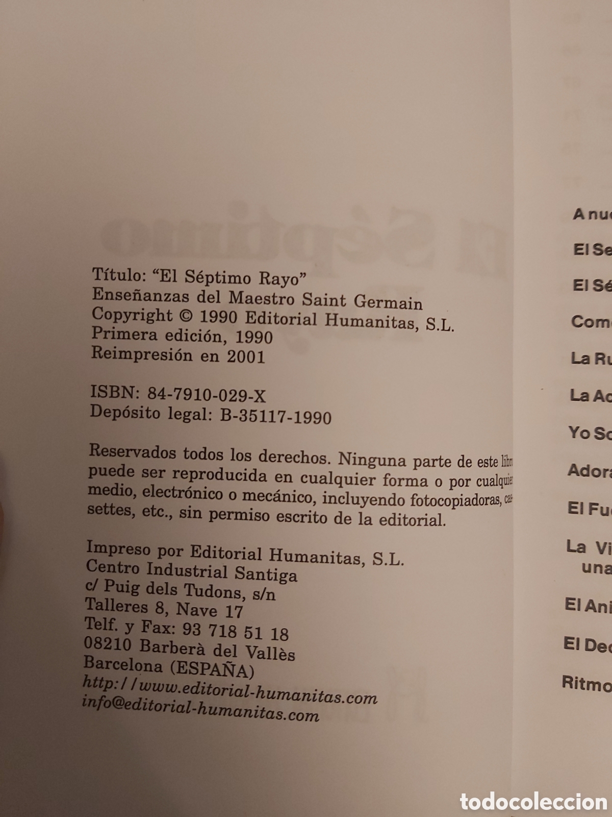 Libros de segunda mano: EL S&Eacute;PTIMO RAYO SAINT GERMAIN HUMANITAS 1990 - Foto 4