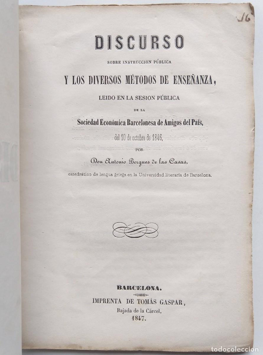 Libros de segunda mano: Discurso sobre instrucci&oacute;n p&uacute;blica y los diversos m&eacute;todos de ense&ntilde;anza