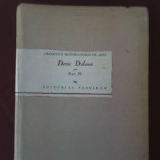 Libros de segunda mano: DIDEROT Y SUS IDEAS SOBRE LA PINTURA, DE ROGER PLA - EDITORIAL POSEIDÓN - AÑO 1941. Lote 26493848