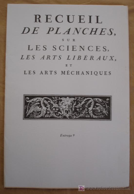 Libros de segunda mano: RECUIL DE PLANCHES SUR LES SCIENCES, LES ARTS LIBERAUX ET LES ARTS MECHANIQUES - ENTREGA 9