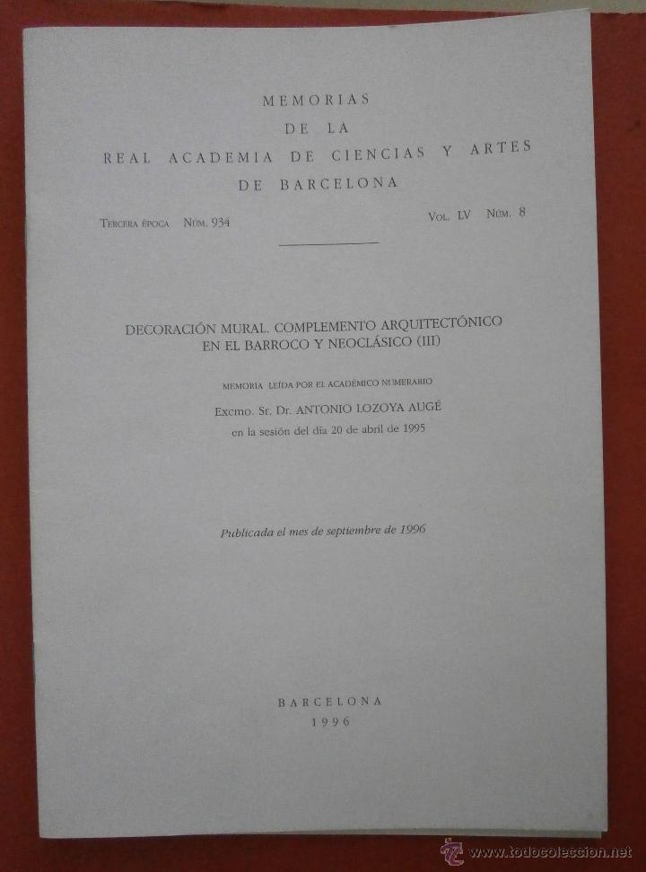 Libros de segunda mano: Decoraci&oacute;n Mural. Complemento Arquitect&oacute;nico en el Barroco y Neocl&aacute;sico III. A. Lozoya