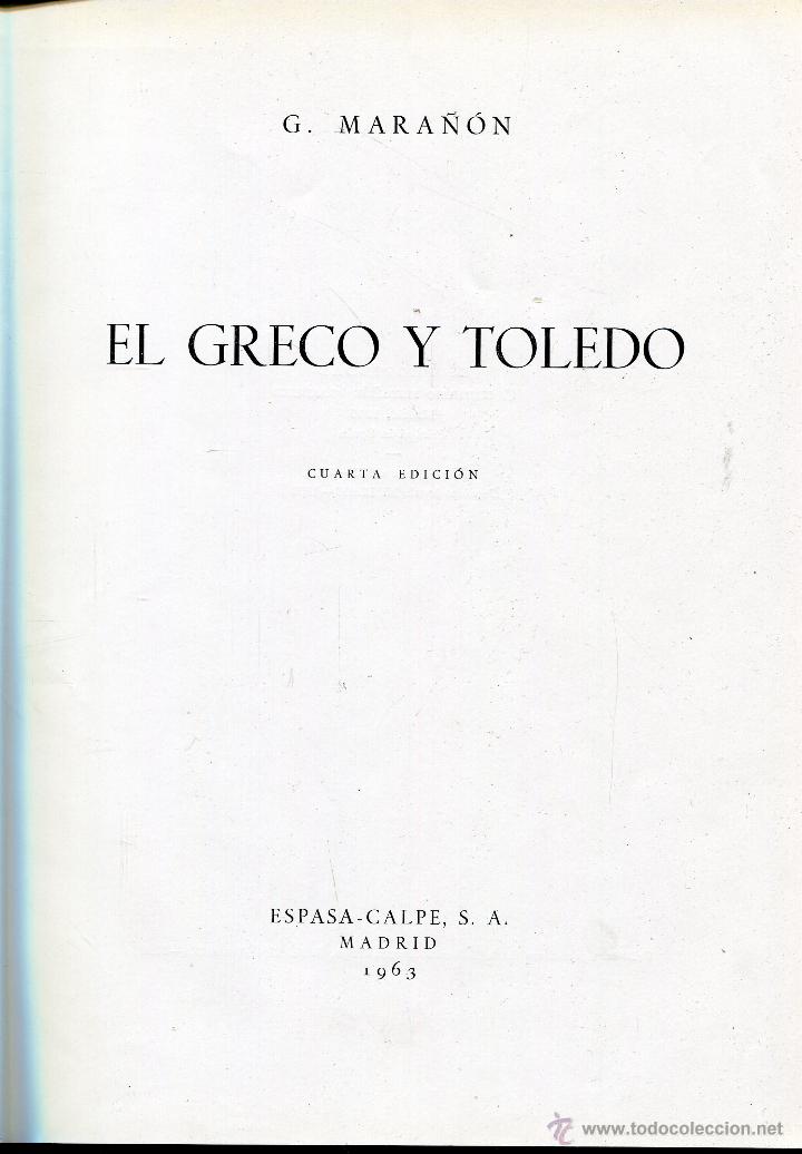 Libros de segunda mano: el greco y toledo  --  gregorio mara&ntilde;on - Foto 2
