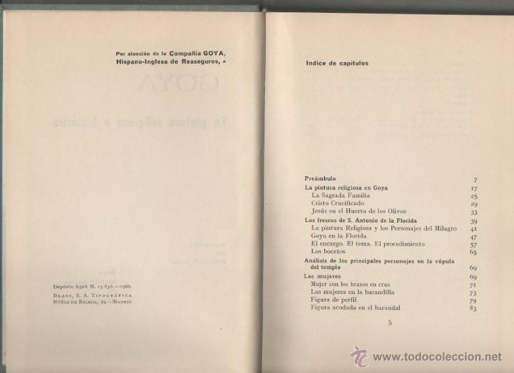 Libros de segunda mano: Goya. La pintura Religiosa e Hist&oacute;rica. Antonio F. Fuster. Hispano Inglesa de Reaseguros, 1&ordf; ed.1966 - Foto 5