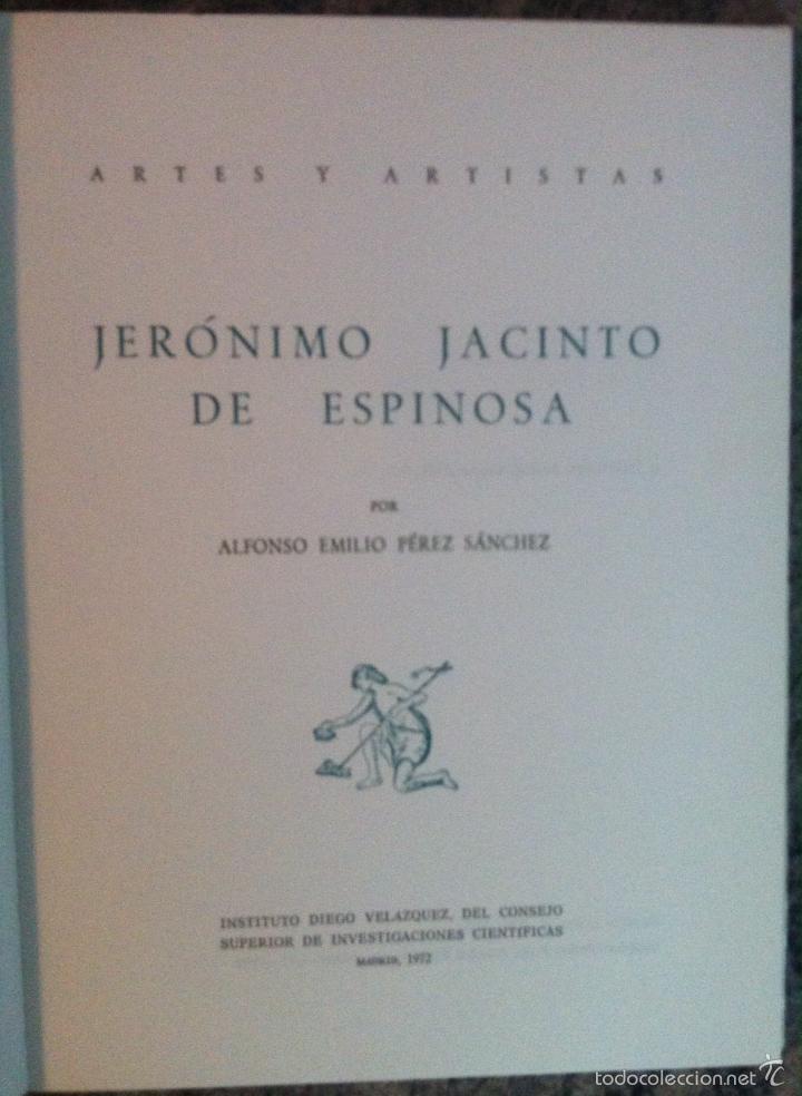 Libros de segunda mano: Alfonso P&eacute;rez S&aacute;nchez. Jer&oacute;nimo Jacinto de Espinosa. 1972 - Foto 2