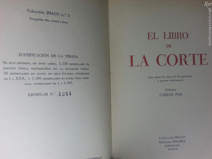 Libros de segunda mano: EL LIBRO DE LA CORTE - DOLMEN - COLECCION IMAGO - 1946 - Foto 4