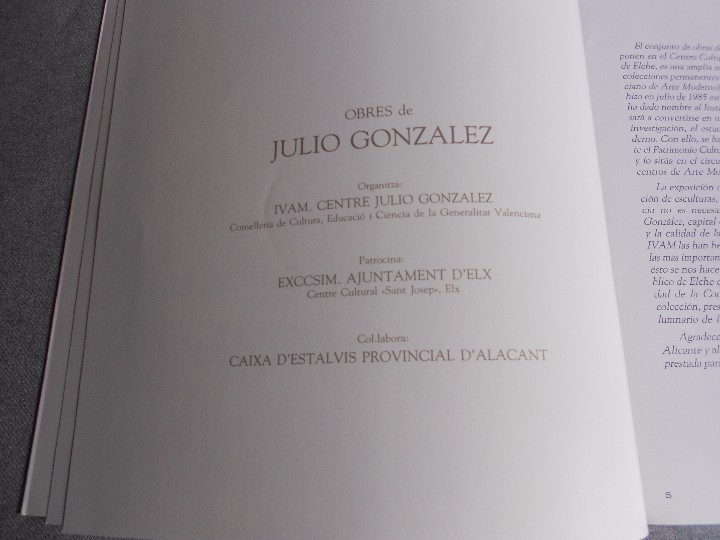 Libros de segunda mano: CATALOGO JULIO GONZALEZ - Foto 3