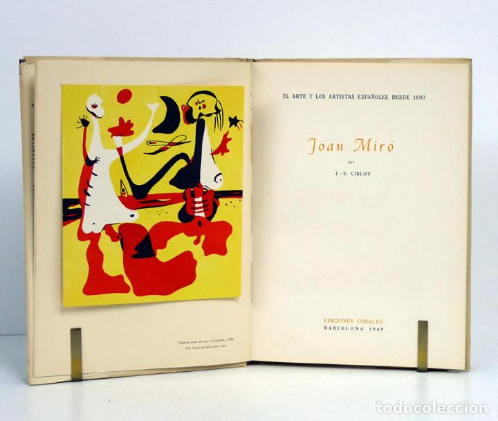 Libros de segunda mano: J. E. Cirlot.– Joan Miró. Ediciones Cobalto, 1949. Ilustrado Con láminas. MUY BUEN ESTADO - Foto 2 - 113577555