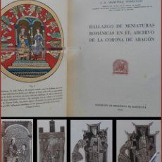 Livres d'occasion: PCBROS - HALLAZGO DE MINIATURAS ROMÁNICAS EN EL ARCHIVO DE LA CORONA DE ARAGÓN -1944 -ASOC BIBLIÓFI. Lote 119491783