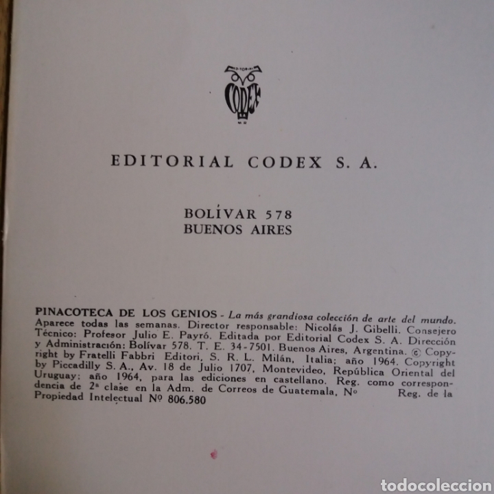 Libros de segunda mano: Pinacoteca de los genios. Matisse. Num 43. Codex 1964 - Foto 3