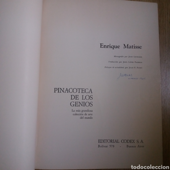 Libros de segunda mano: Pinacoteca de los genios. Matisse. Num 43. Codex 1964 - Foto 4